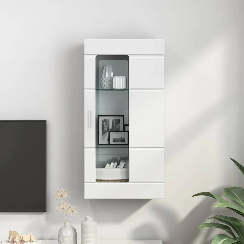 Wandschrank mit Glastür und -böden - 100 cm