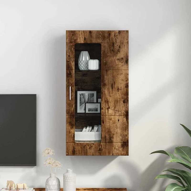 Wandschrank mit Glastür und -böden - 100 cm