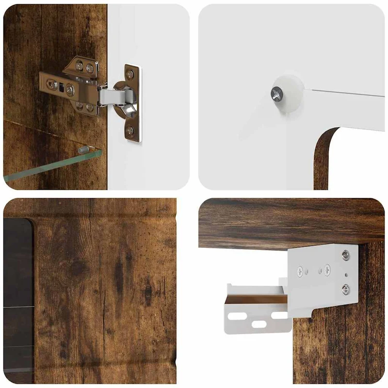 Wandschrank mit Glastür und -böden - 100 cm