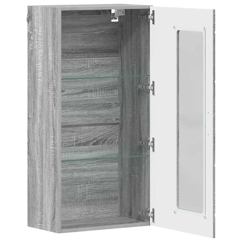 Wandschrank mit Glastür und -böden - 100 cm