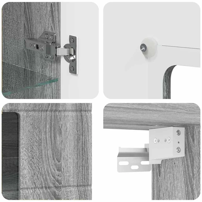 Wandschrank mit Glastür und -böden - 100 cm
