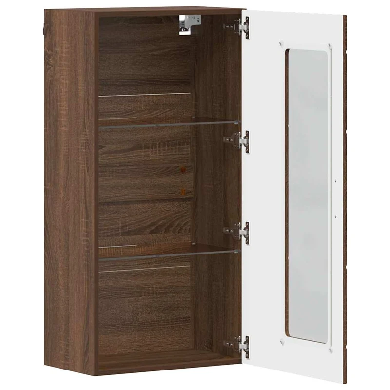 Wandschrank mit Glastür und -böden - 100 cm
