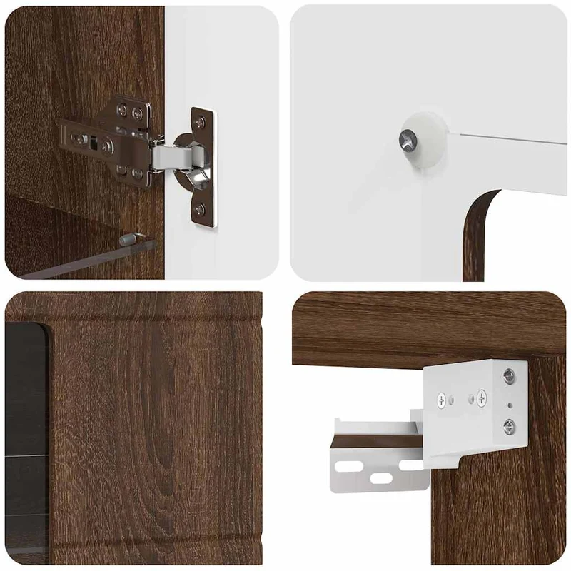 Wandschrank mit Glastür und -böden - 100 cm