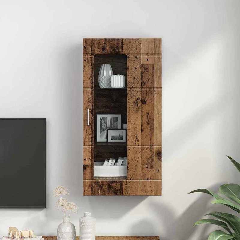 Wandschrank mit Glastür und -böden - 100 cm