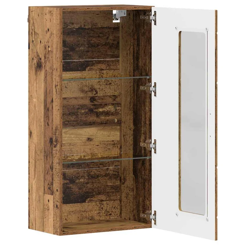 Wandschrank mit Glastür und -böden - 100 cm
