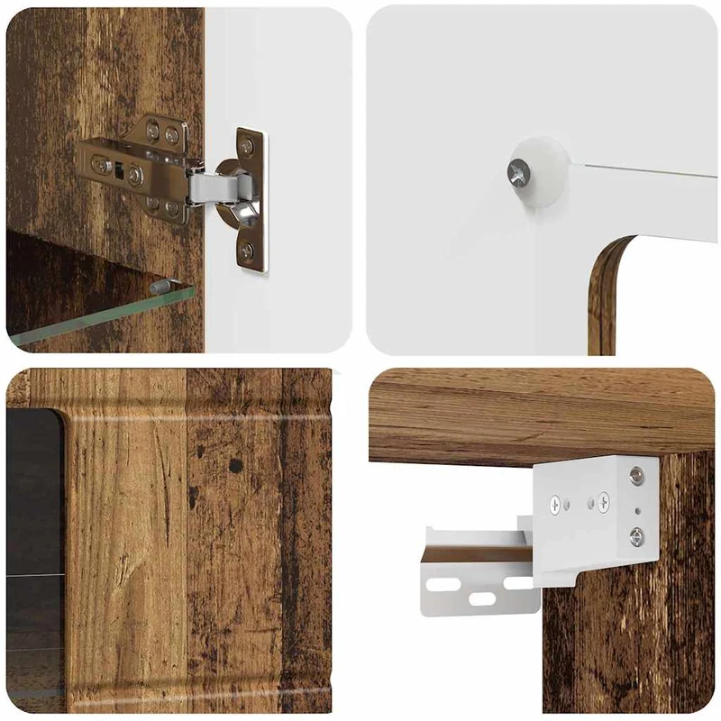 Wandschrank mit Glastür und -böden - 100 cm