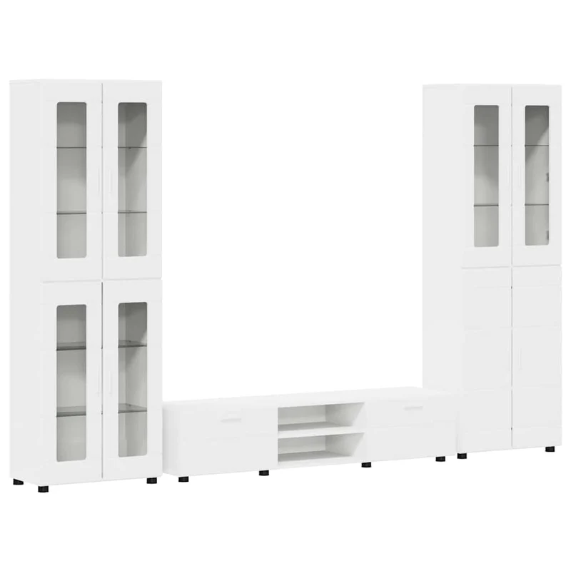 3-tlg Set mit Hochränken und TV-Bank
