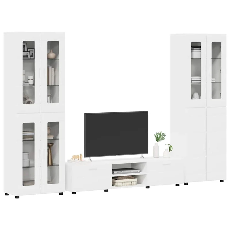 3-tlg Set mit Hochränken und TV-Bank