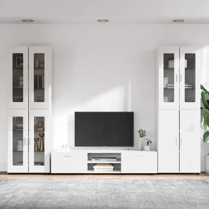 3-tlg Set mit Hochränken und TV-Bank