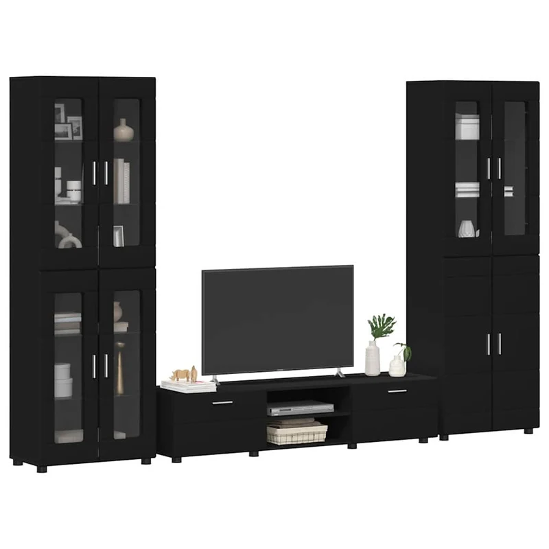 3-tlg Set mit Hochränken und TV-Bank