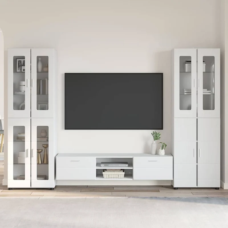 3-tlg Set mit Hochränken und TV-Bank