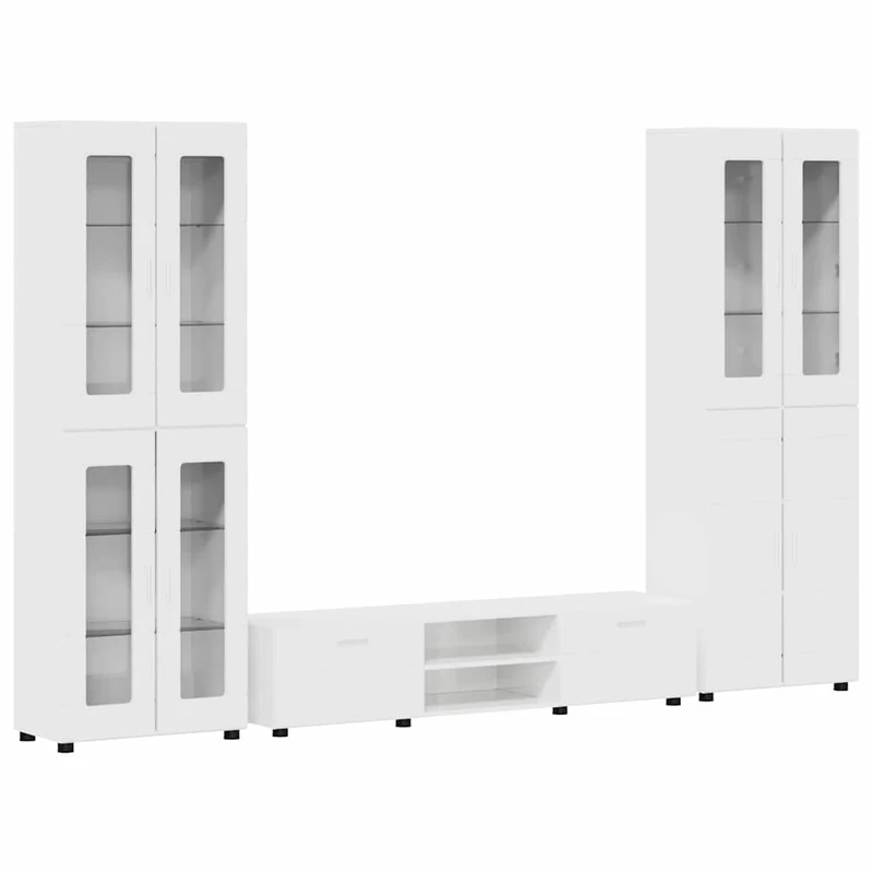 3-tlg Set mit Hochränken und TV-Bank