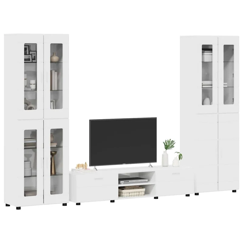 3-tlg Set mit Hochränken und TV-Bank