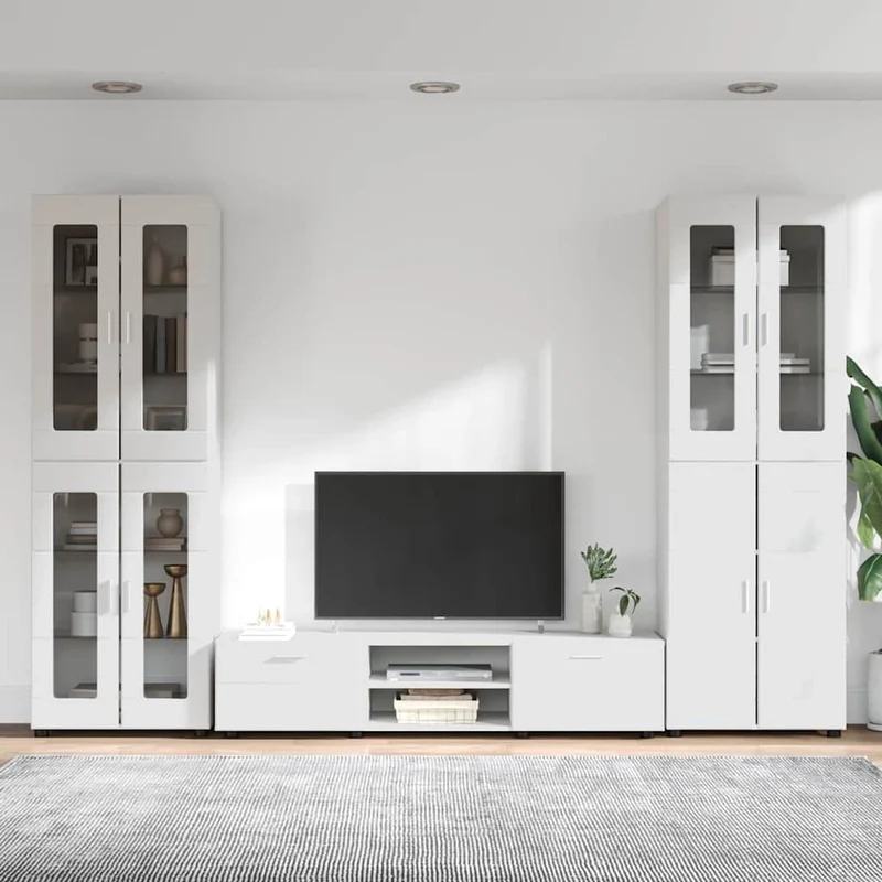 3-tlg Set mit Hochränken und TV-Bank