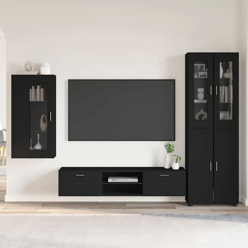 Modulare Wohnwand mit TV-Bank 3tlg