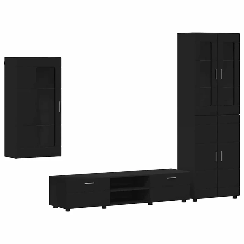 Modulare Wohnwand mit TV-Bank 3tlg