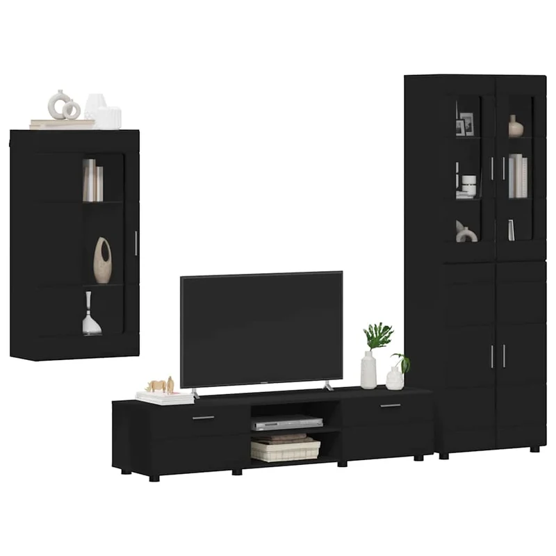 Modulare Wohnwand mit TV-Bank 3tlg
