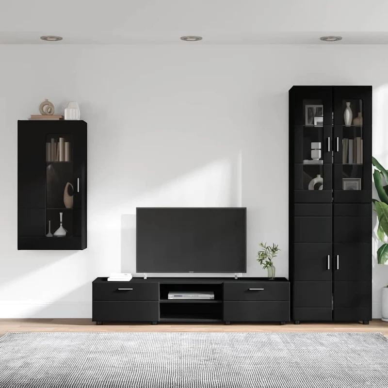 Modulare Wohnwand mit TV-Bank 3tlg