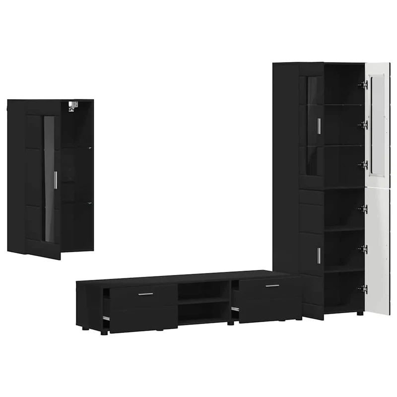Modulare Wohnwand mit TV-Bank 3tlg