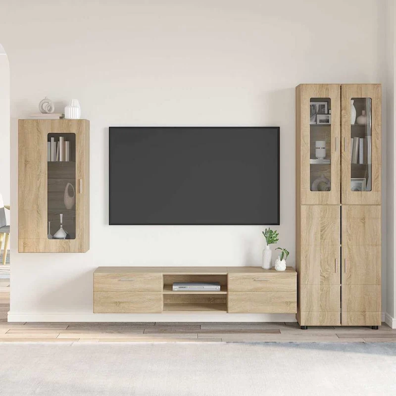 Modulare Wohnwand mit TV-Bank 3tlg