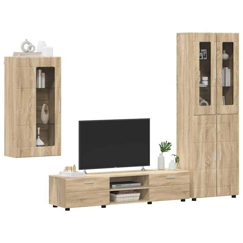 Modulare Wohnwand mit TV-Bank 3tlg