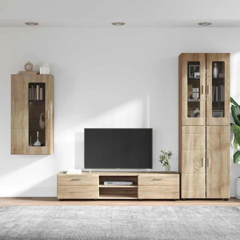 Modulare Wohnwand mit TV-Bank 3tlg