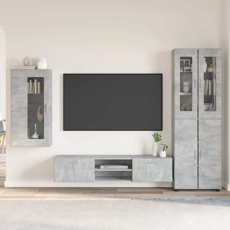 Modulare Wohnwand mit TV-Bank 3tlg