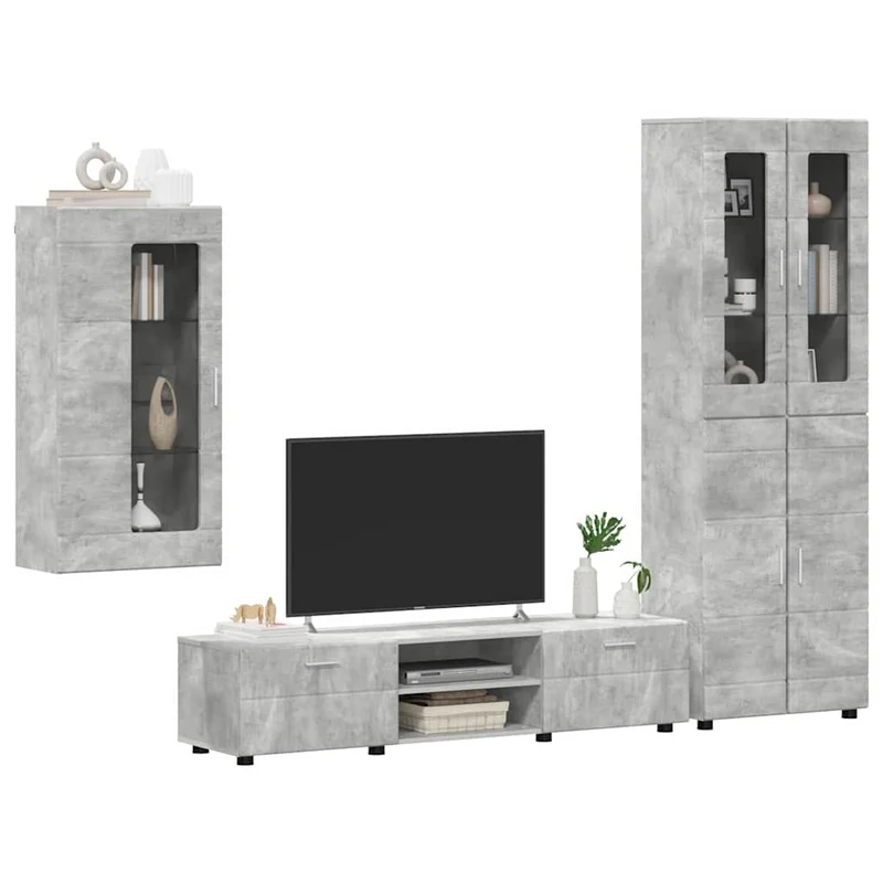 Modulare Wohnwand mit TV-Bank 3tlg