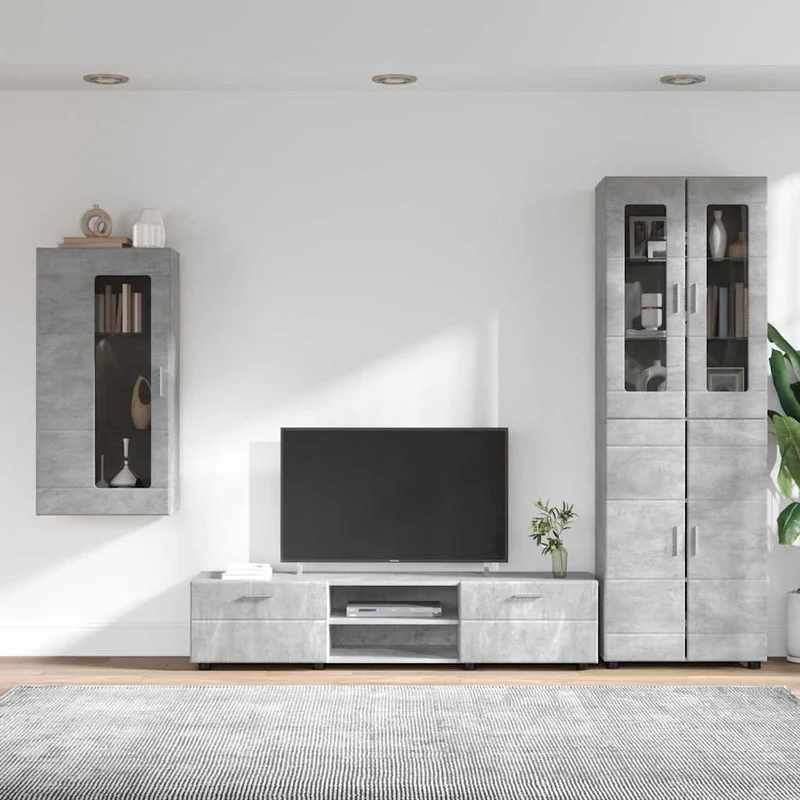 Modulare Wohnwand mit TV-Bank 3tlg