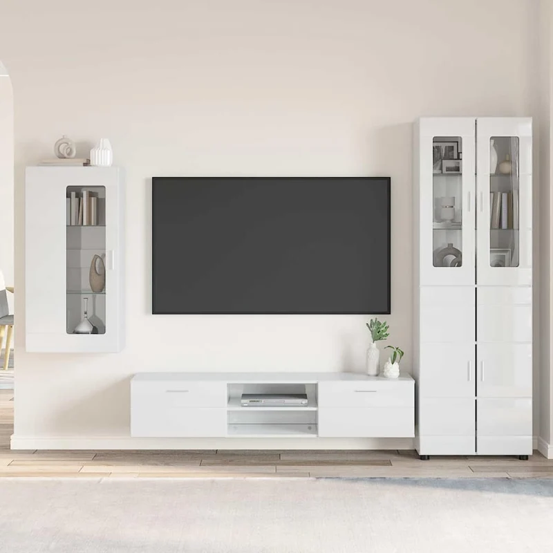 Modulare Wohnwand mit TV-Bank 3tlg