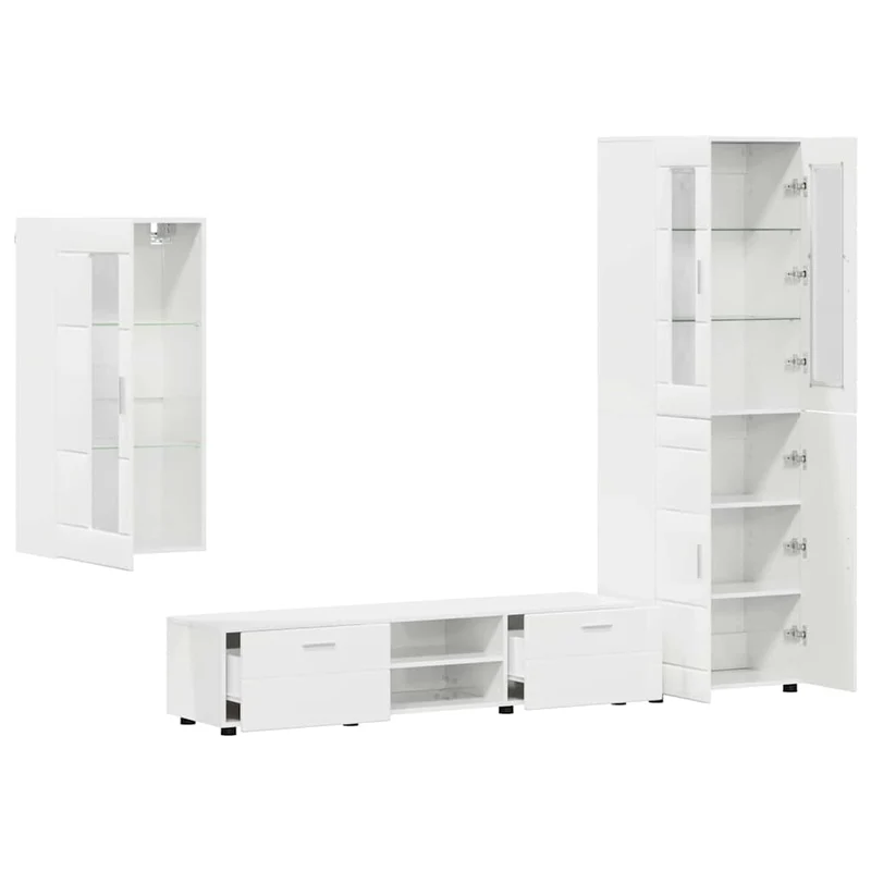 Modulare Wohnwand mit TV-Bank 3tlg