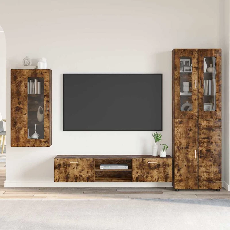 Modulare Wohnwand mit TV-Bank 3tlg