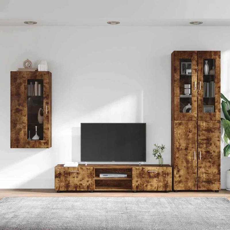 Modulare Wohnwand mit TV-Bank 3tlg