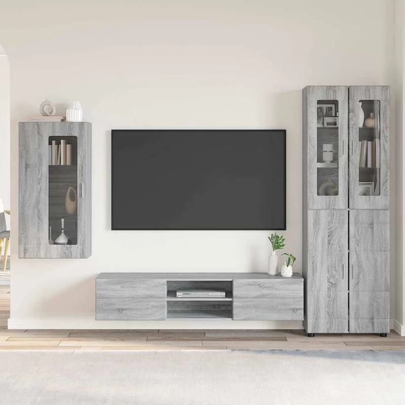Modulare Wohnwand mit TV-Bank 3tlg