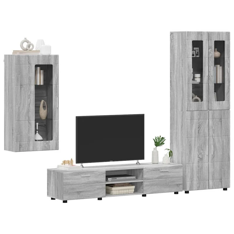 Modulare Wohnwand mit TV-Bank 3tlg