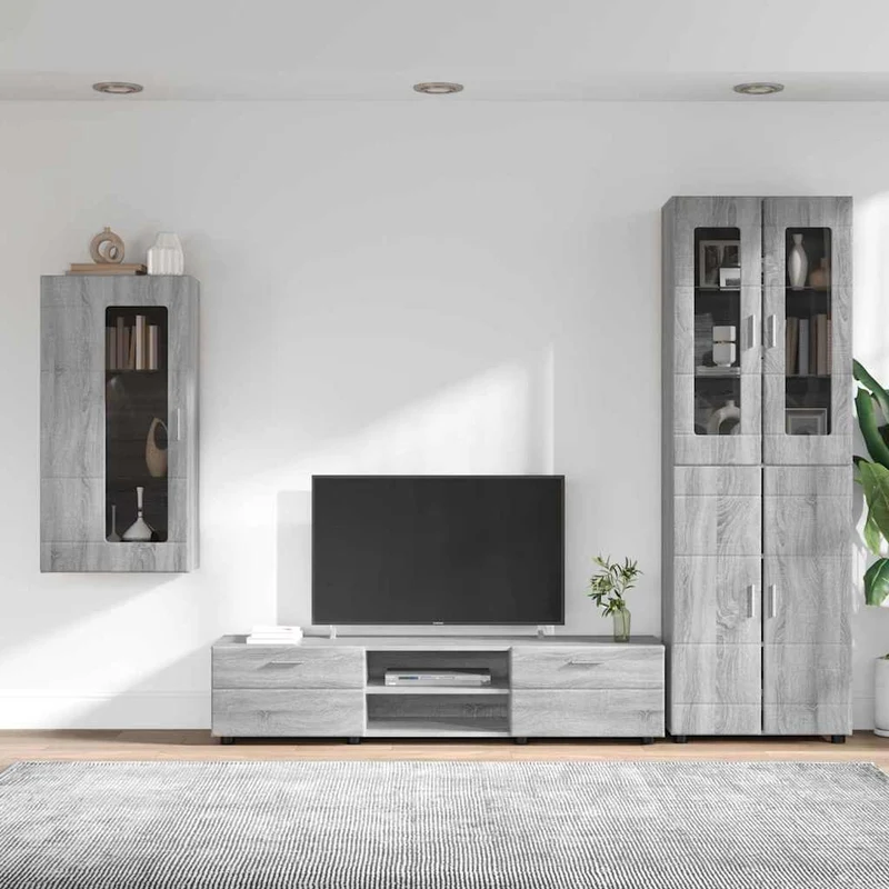 Modulare Wohnwand mit TV-Bank 3tlg