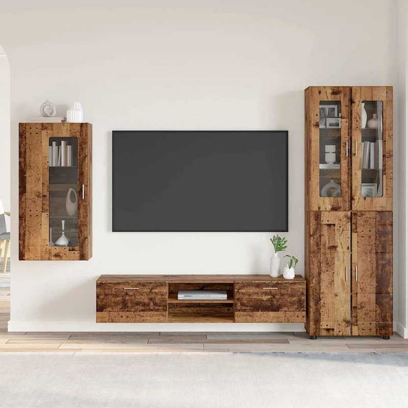 Modulare Wohnwand mit TV-Bank 3tlg