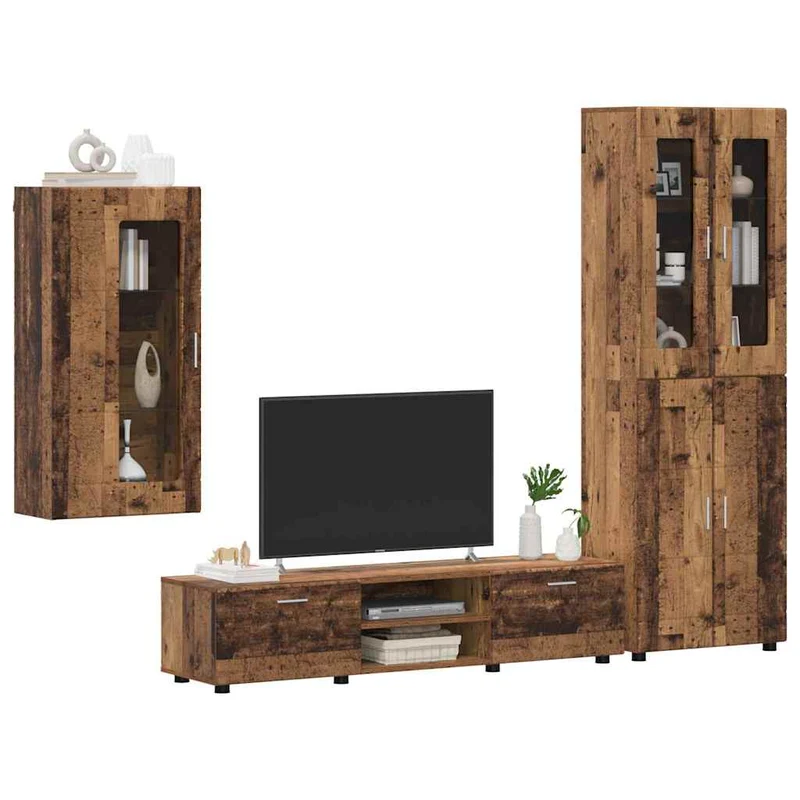 Modulare Wohnwand mit TV-Bank 3tlg