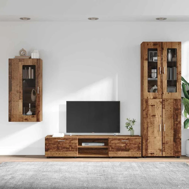 Modulare Wohnwand mit TV-Bank 3tlg