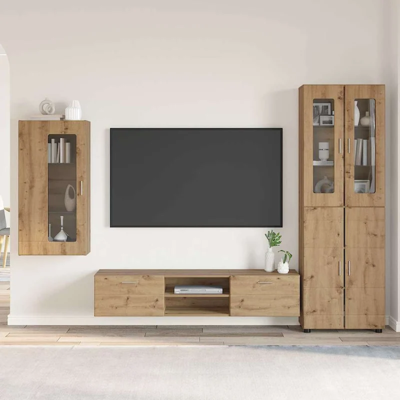 Modulare Wohnwand mit TV-Bank 3tlg