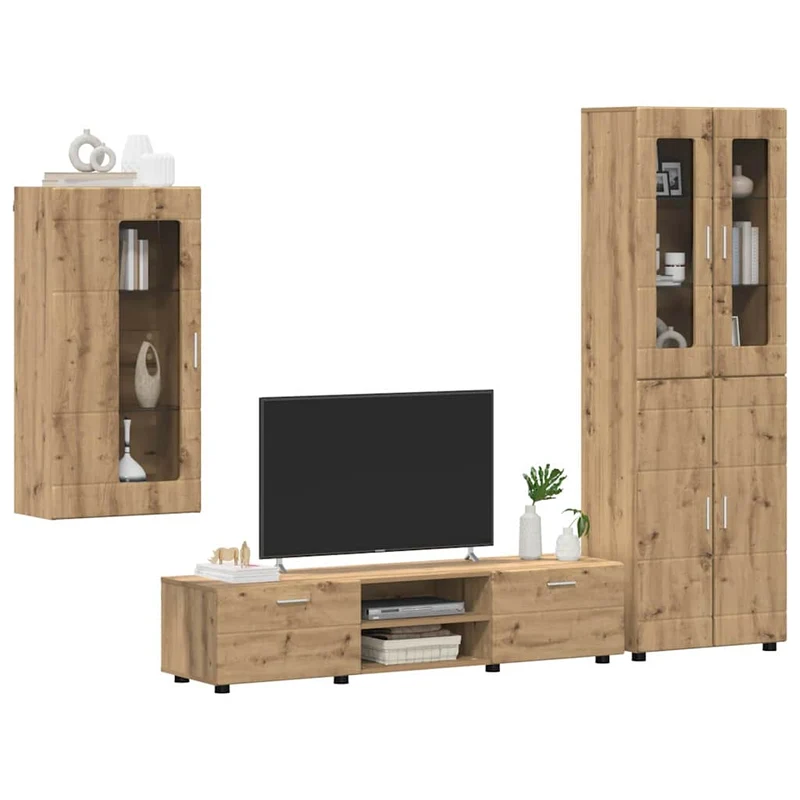 Modulare Wohnwand mit TV-Bank 3tlg