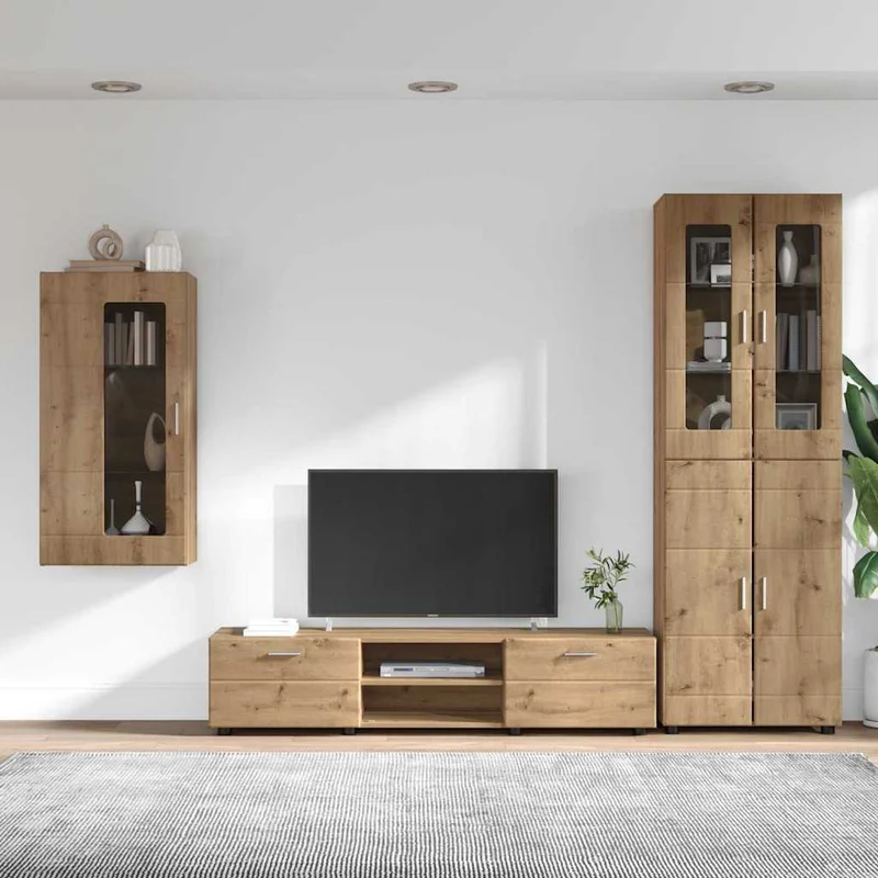 Modulare Wohnwand mit TV-Bank 3tlg