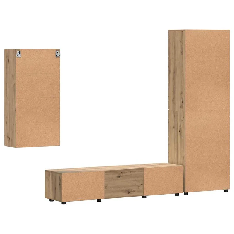 Fernsehmöbel-Set mit Lowboard und Wandschränken