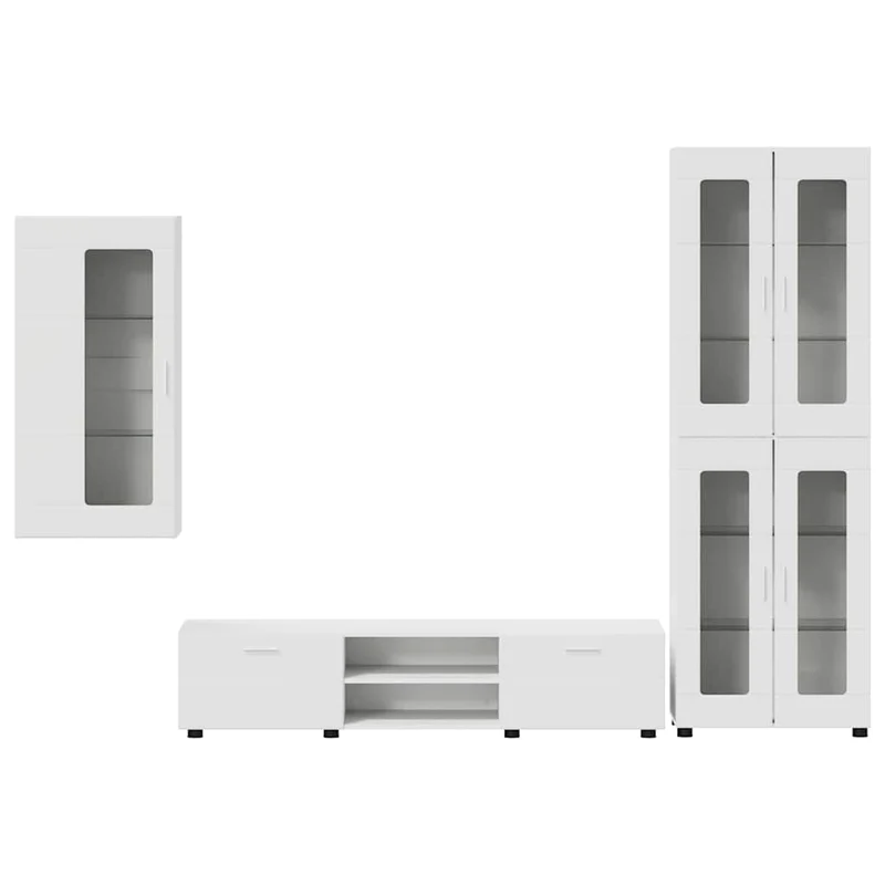Fernsehmöbel-Set mit Lowboard und Wandschränken