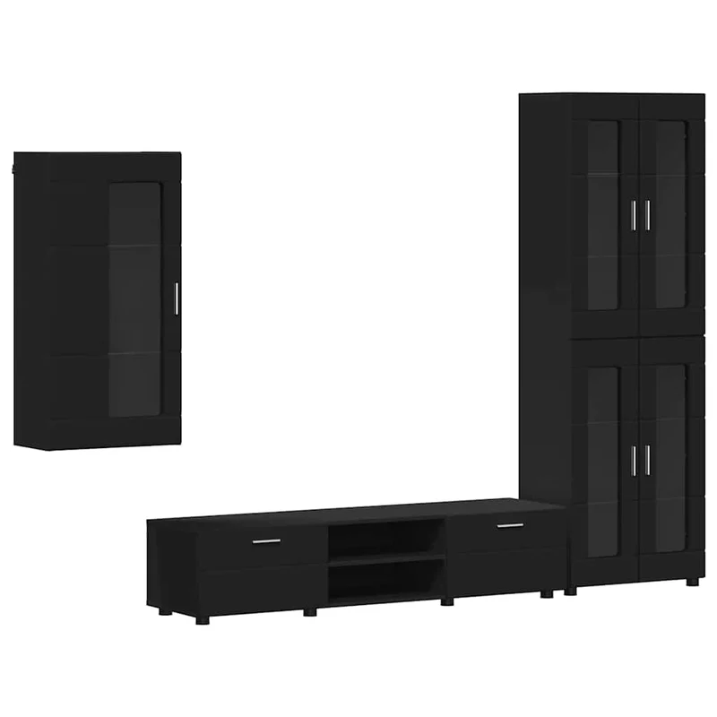Fernsehmöbel-Set mit Lowboard und Wandschränken