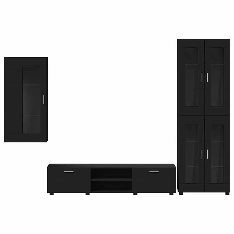 Fernsehmöbel-Set mit Lowboard und Wandschränken