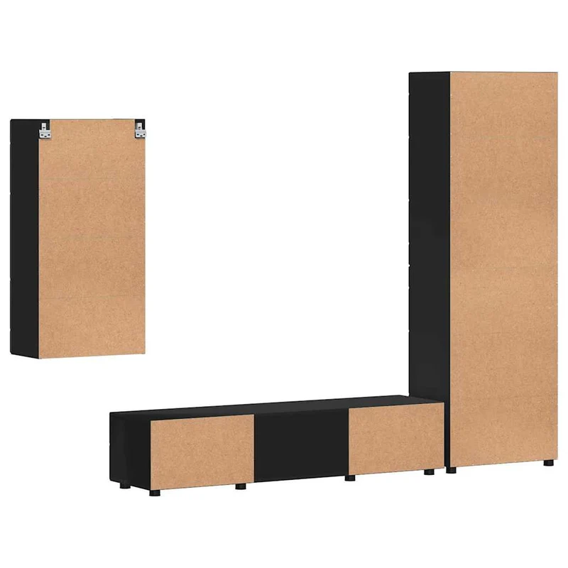 Fernsehmöbel-Set mit Lowboard und Wandschränken