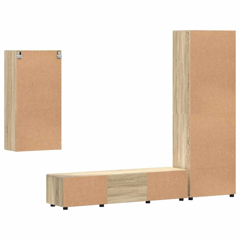Fernsehmöbel-Set mit Lowboard und Wandschränken