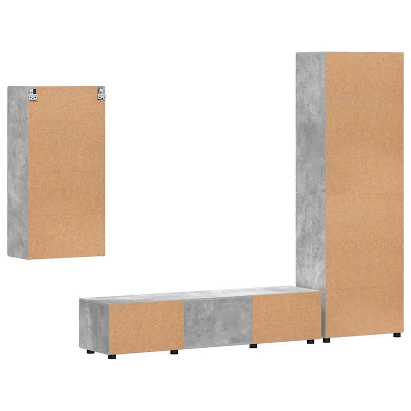 Fernsehmöbel-Set mit Lowboard und Wandschränken