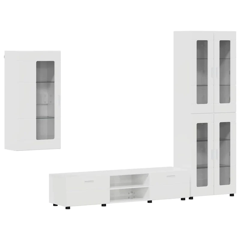 Fernsehmöbel-Set mit Lowboard und Wandschränken